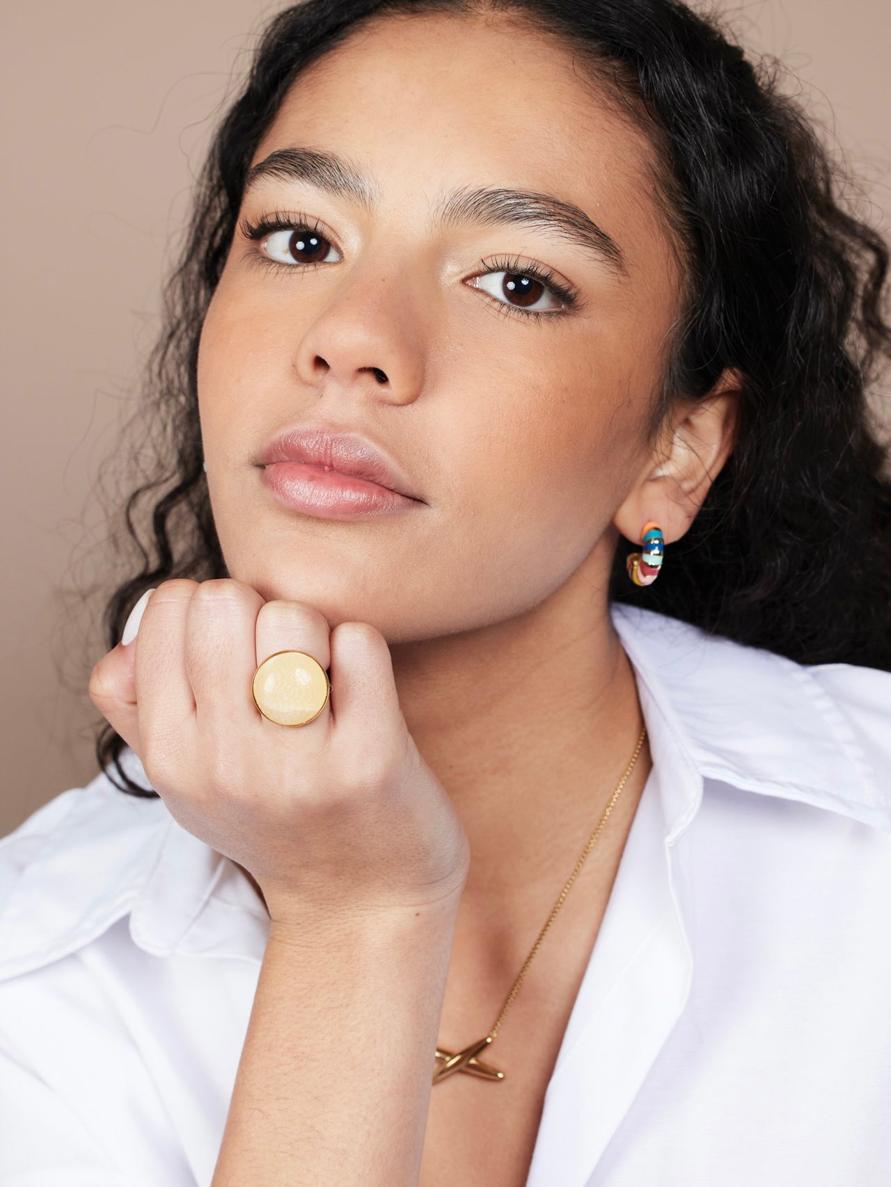 OORRINGEN EMAILLE MULTICOLORI (2CM) Multicolori - LEEF mode en accessoires