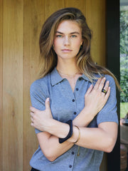 ORGANISCHE RING ZWART/GOUD Zwart/Goud - LEEF mode en accessoires