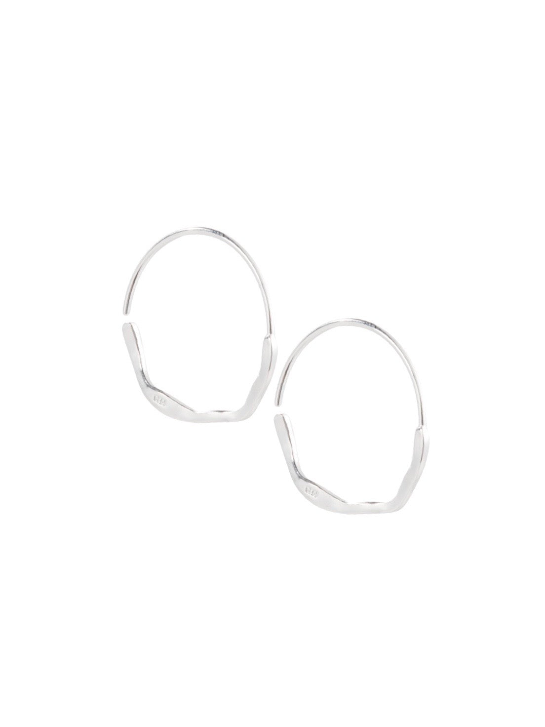 Organische oorringen zilver - LEEF mode en accessoires