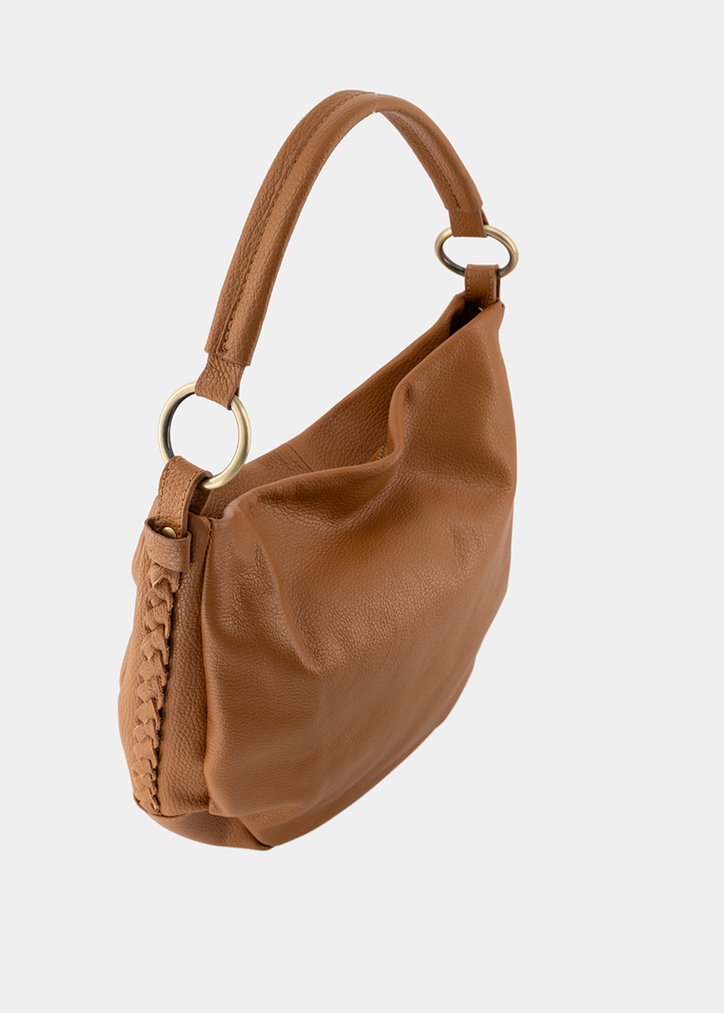 Petra Classic Grain Schoudertas D108 Cognac - LEEF mode en accessoires