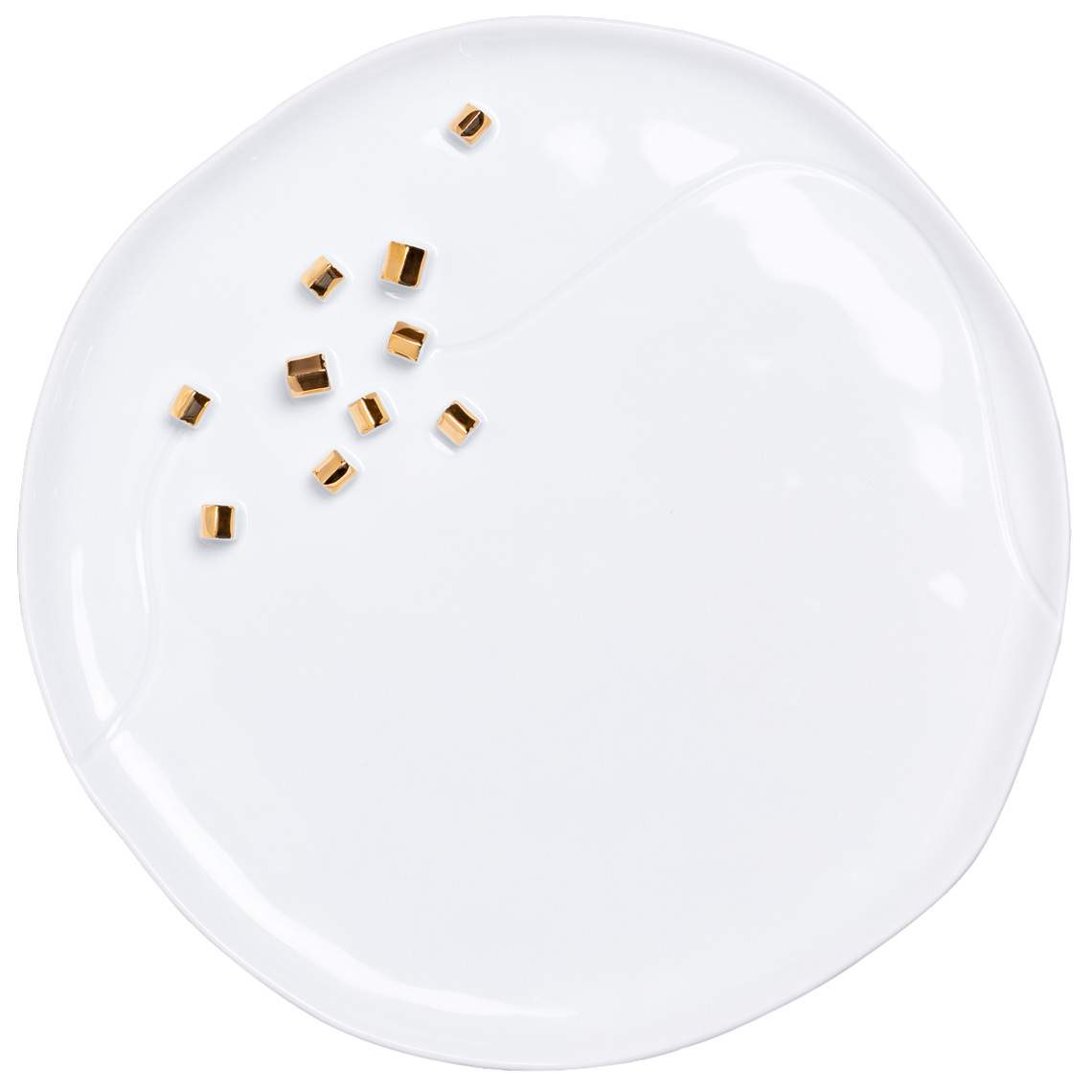 Porcelain stories plate village gold dia:32cm - LEEF mode en accessoires