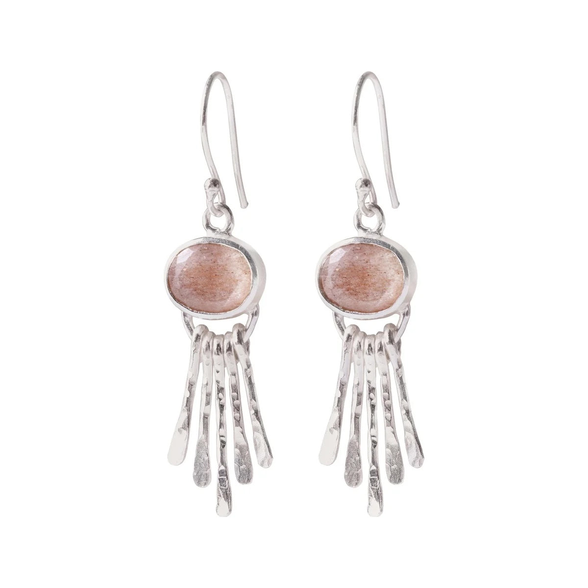Praising Earrings Peach Moonstone GP Moonstone - LEEF mode en accessoires