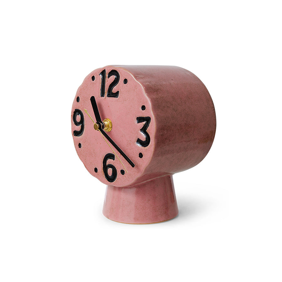 Retro Ceramic Clock Pink - LEEF mode en accessoires