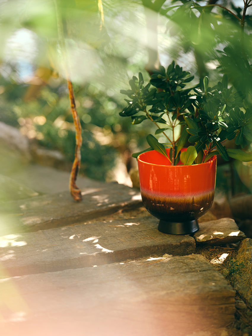 Retro Flower Pot Cherry Red Cherry Red - LEEF mode en accessoires