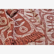 Reversible Recycled Cotton Throw 125x175cm Rust, Off White - LEEF mode en accessoires