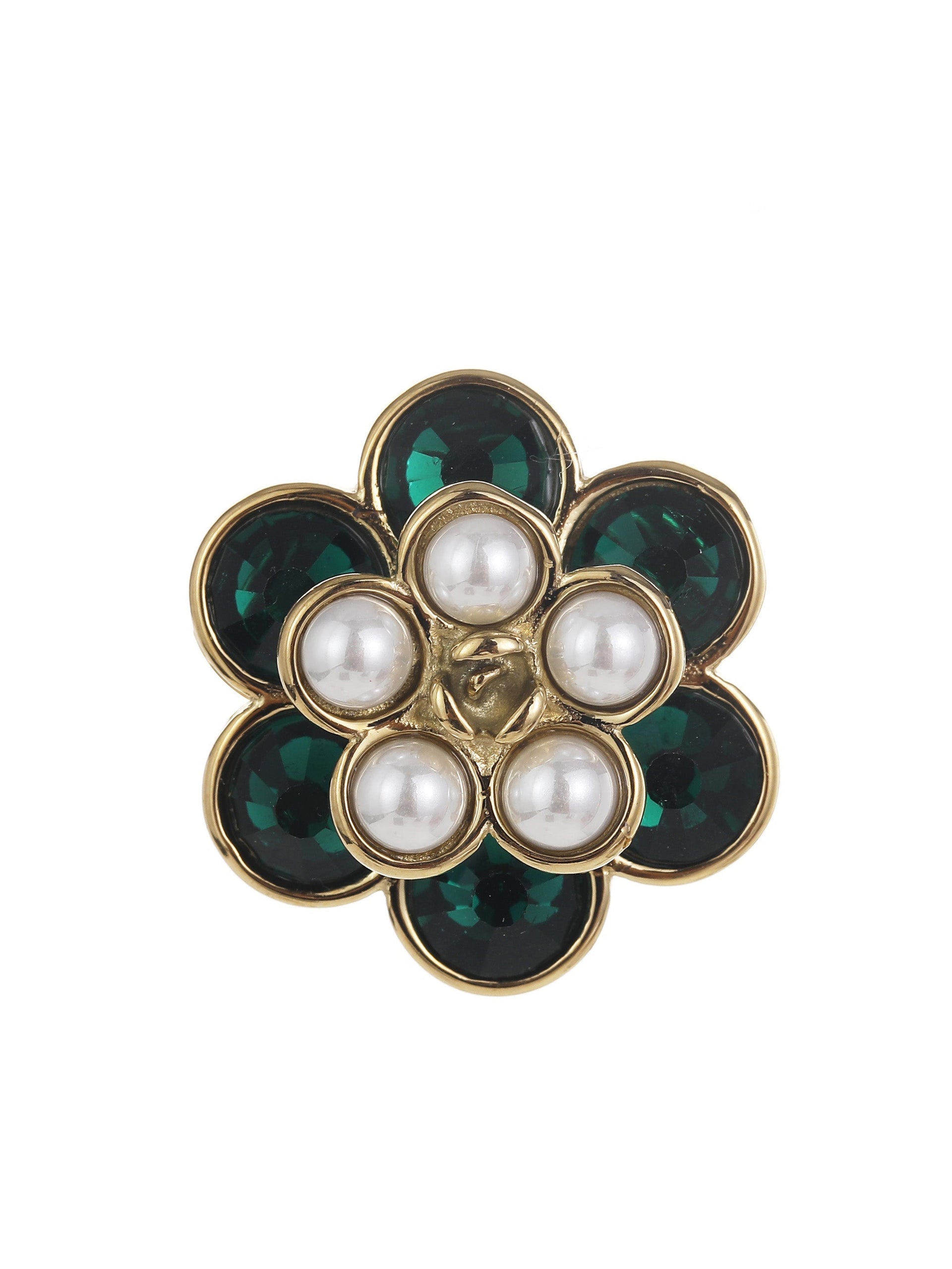 Ring Bloem Groen - LEEF mode en accessoires