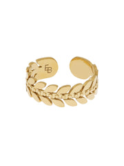 Ring met blaadjes (II) goud - LEEF mode en accessoires