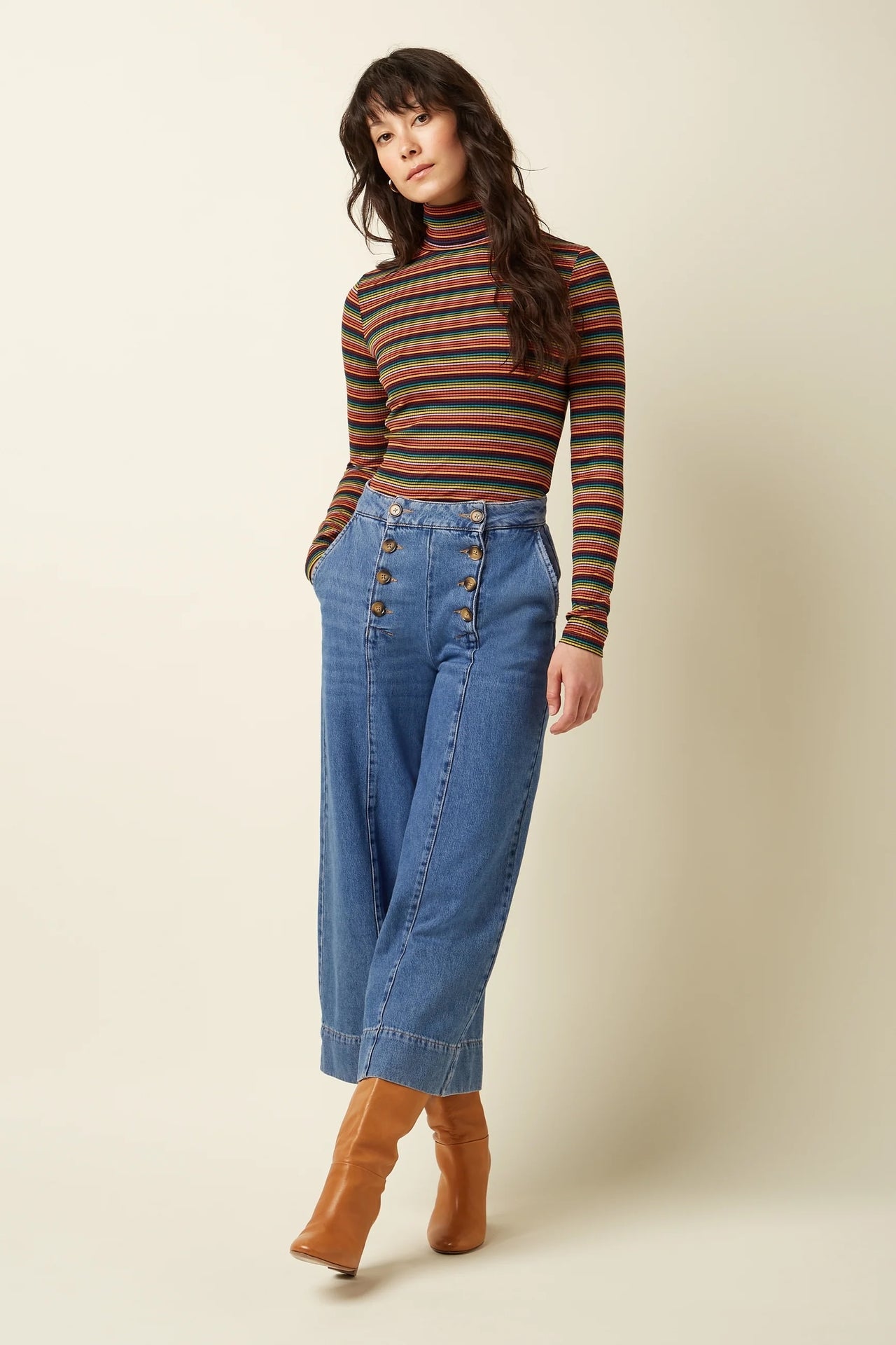 Rollneck Top Lumi Stripe 999 Multi Color - LEEF mode en accessoires