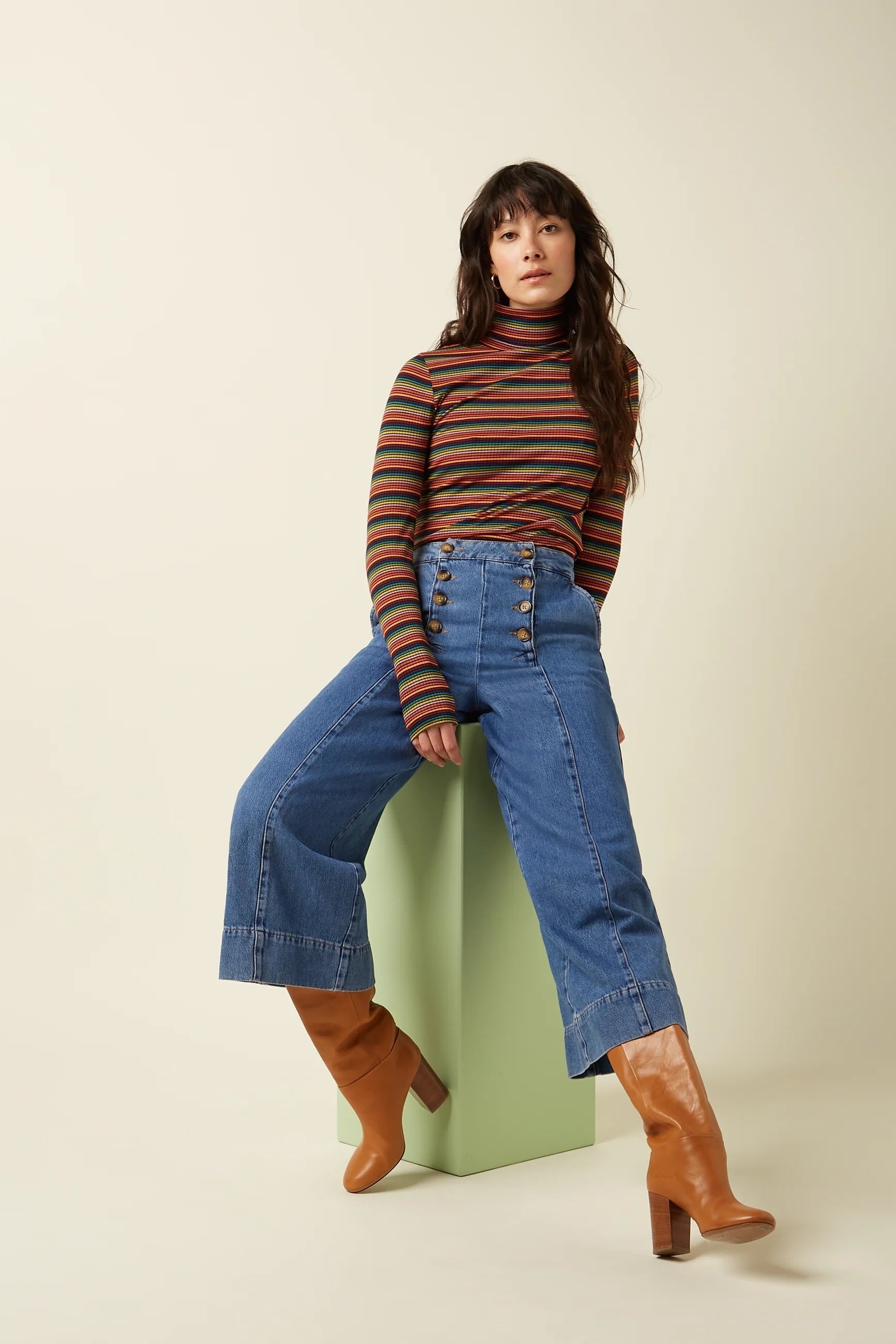 Rollneck Top Lumi Stripe 999 Multi Color - LEEF mode en accessoires