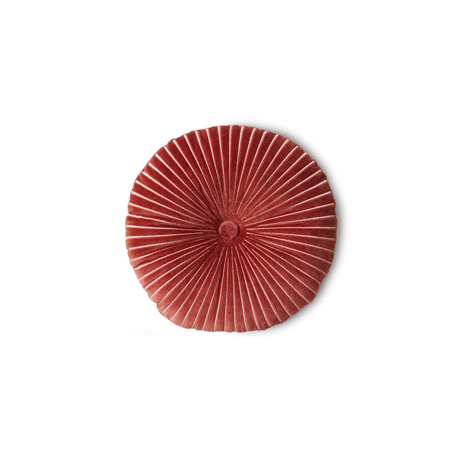 Round Ripple Cushion Burgundy  (35x35cm) Burgundy - LEEF mode en accessoires