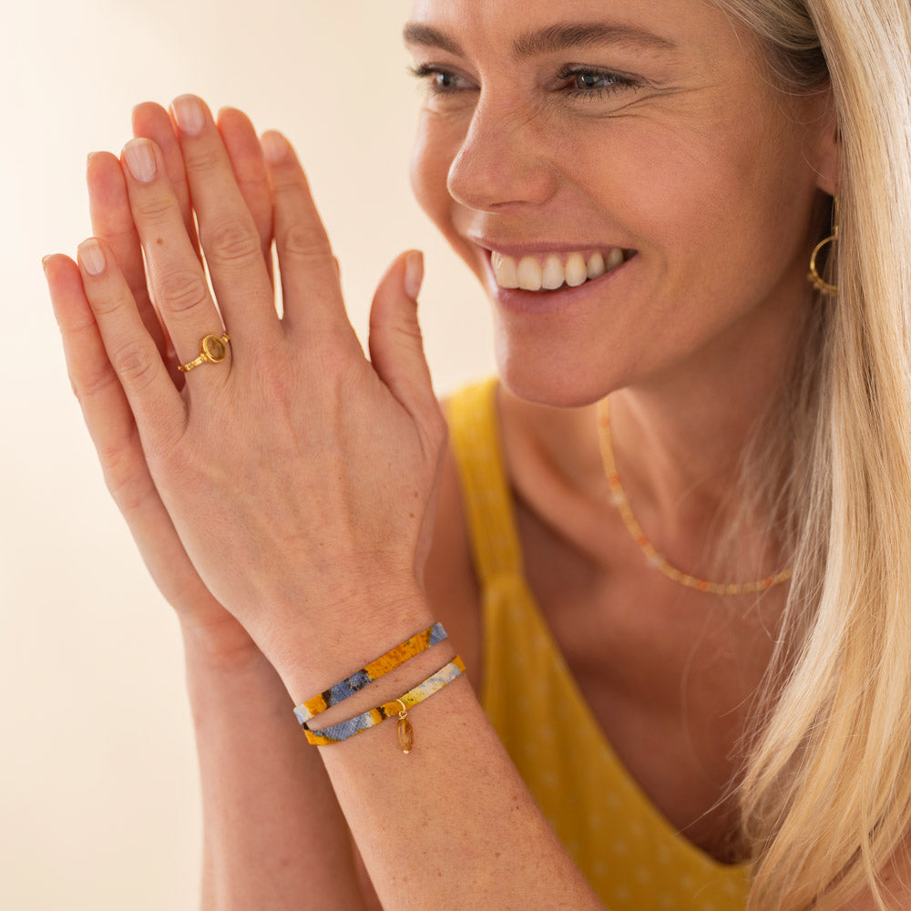 Sari Wrap Bracelet Citrine Citrine - LEEF mode en accessoires