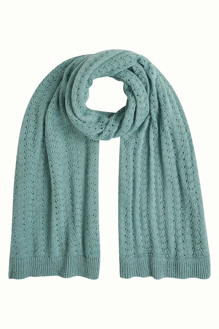 Scarf Ajour Carre 357 Silver Green - LEEF mode en accessoires