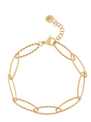 Schakelarmband twisted goud - LEEF mode en accessoires