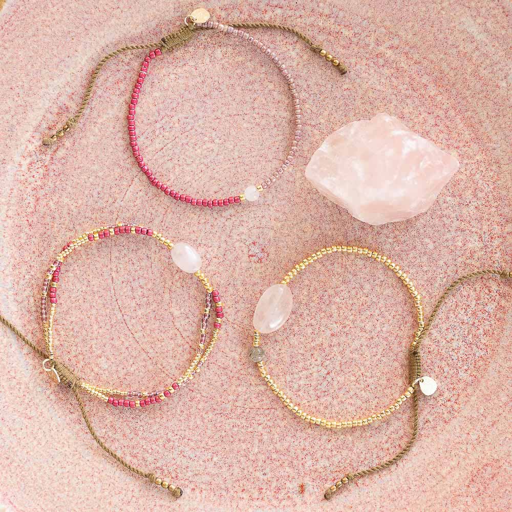 Surprise Rose Quartz Labradorite Bracelet GC Rose quartz - LEEF mode en accessoires