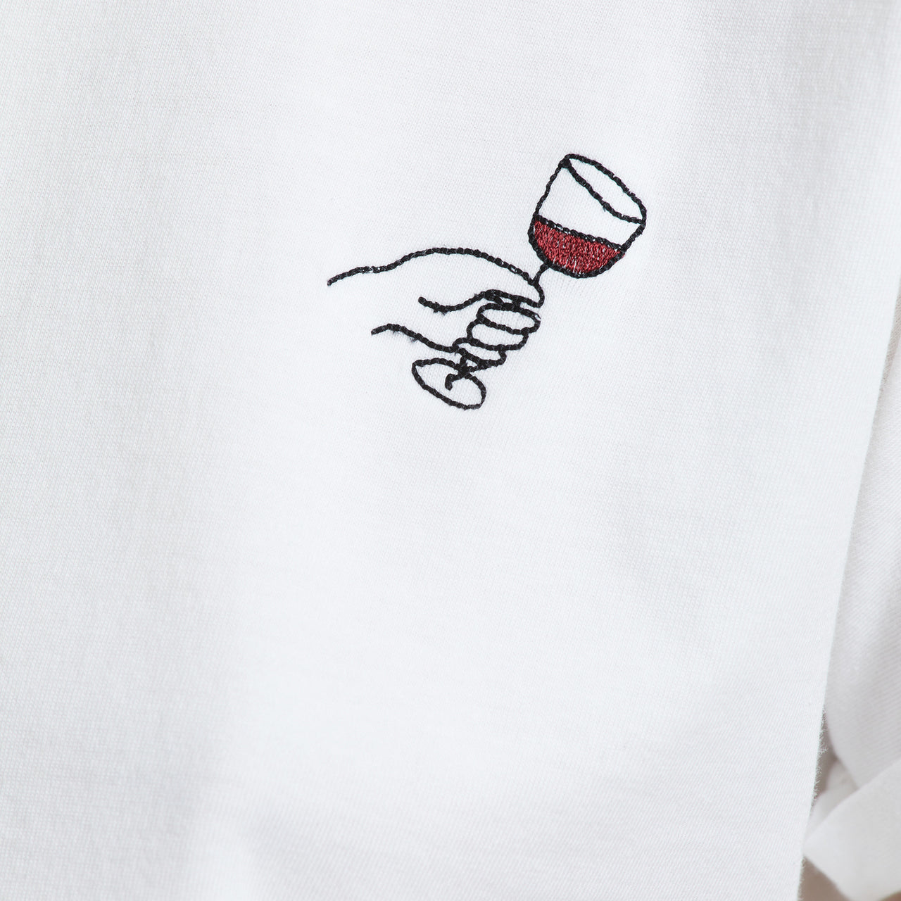 T-Shirt Vibsy Wine Cheers White - LEEF mode en accessoires