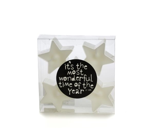 Tealight In Star 5.5x2.5 wit - LEEF mode en accessoires