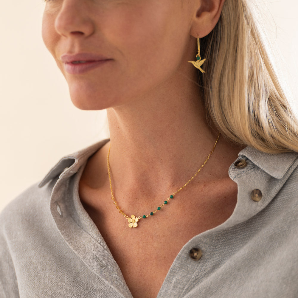 Truthful Aventurine Citrine Neclklace GP Aventurine - LEEF mode en accessoires