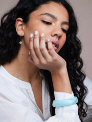 VIERKANTE BANGLE TURQUOISE MÊLÉE Turquoise - LEEF mode en accessoires