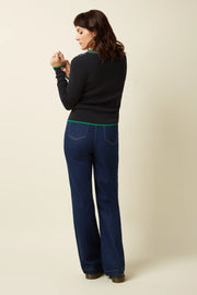 V Rib Cardi Perry 001 Black - LEEF mode en accessoires