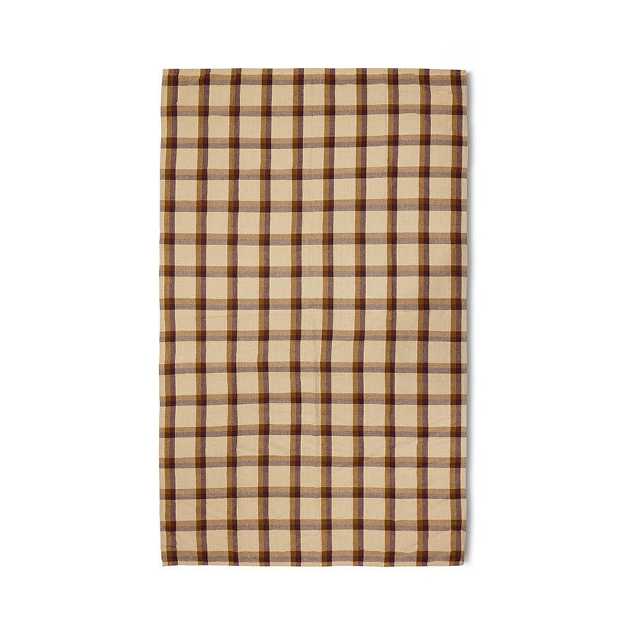 Vida Check Table Cloth Chestnut/cream - LEEF mode en accessoires