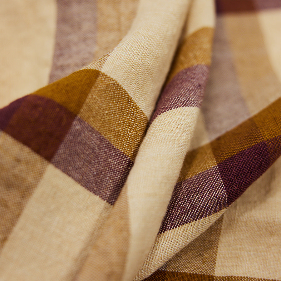 Vida Check Table Cloth Chestnut/cream - LEEF mode en accessoires