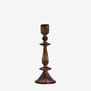 Wooden Candler Holder H:20cm Dark Naturel - LEEF mode en accessoires
