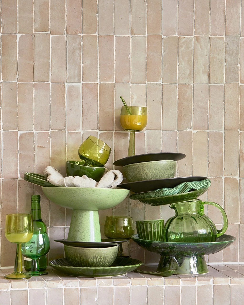 the emeralds ceramic dessert bowl organic Green - LEEF mode en accessoires