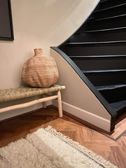 Bench natural wood with rope seating  Natural van Household Hardware te koop bij LEEF mode en accessoires Meppel