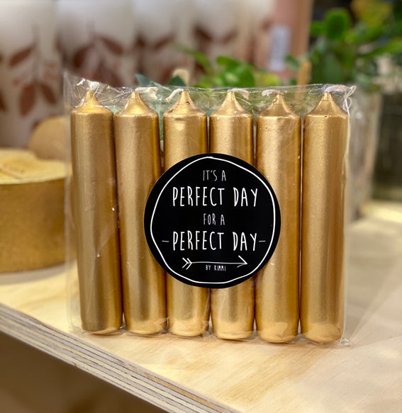 Diner kaars set 6 goud goud van Rustik Lys te koop bij LEEF mode en accessoires Meppel