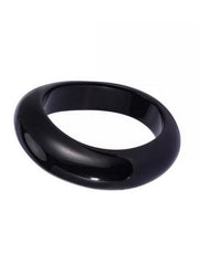 Ronde organische bangle zwart - LEEF mode en accessoires