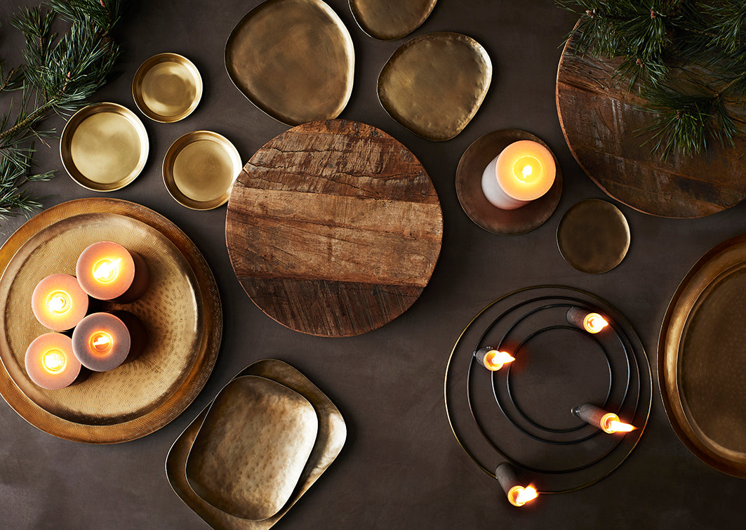 Round Brass Tray D:11.5 cm Gold van Madam Stoltz te koop bij LEEF mode en accessoires Meppel