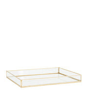 Tray Glas Goud 27x21x3 cm Glas/Goud van Madam Stoltz te koop bij LEEF mode en accessoires Meppel