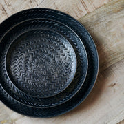 Tray, rattan, brushed black finish dia:16cm Brushed black finish van House Doctor te koop bij LEEF mode en accessoires Meppel