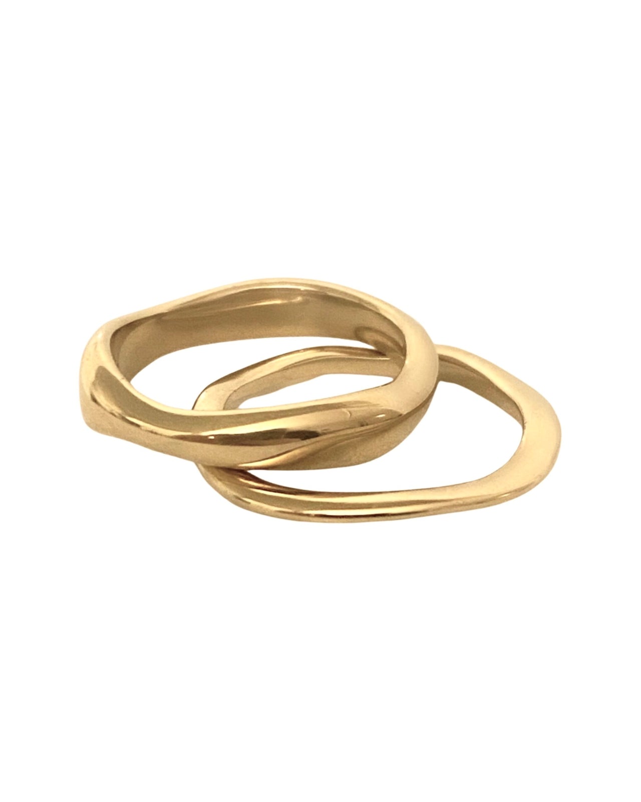 2-Delige Organische Ring goud - LEEF mode en accessoires