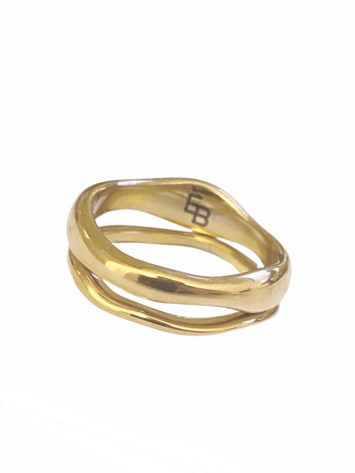 2-Delige Organische Ring goud - LEEF mode en accessoires