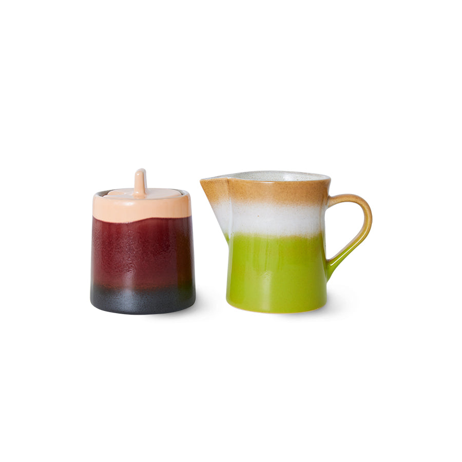 70's Ceramics Milk Jug & Sugar Pot Foreland - LEEF mode en accessoires