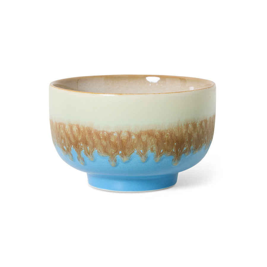 70's Ceramics Noodle Bowl Azure