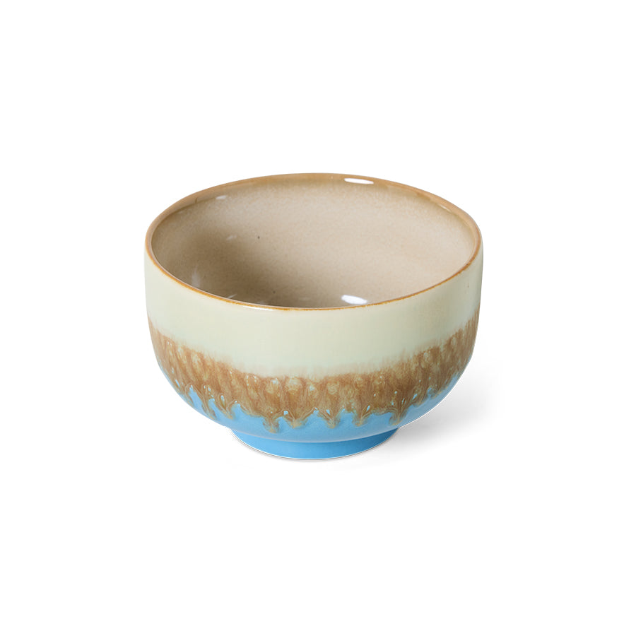 70's Ceramics Noodle Bowl Azure