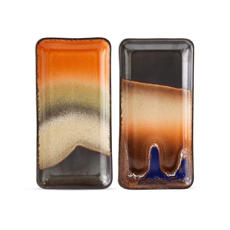 70's Ceramics Small Trays Twenty Four Hours Multiple Colour - LEEF mode en accessoires