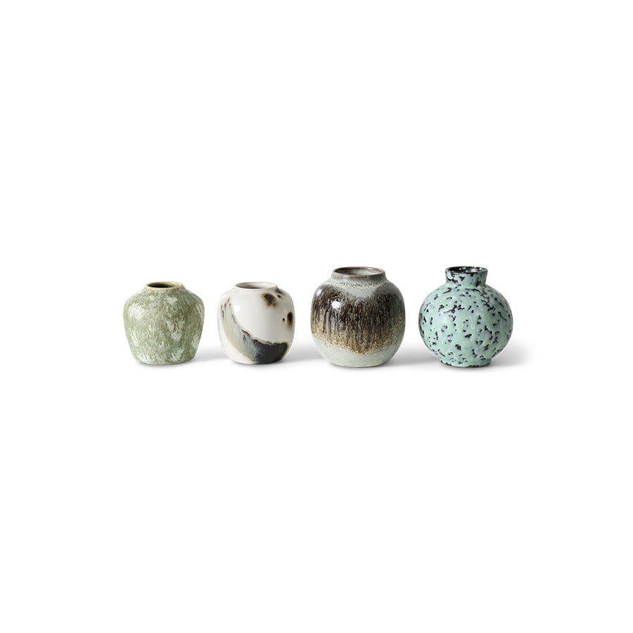 70's Ceramics Small Vases (set of 4) Canyon - LEEF mode en accessoires
