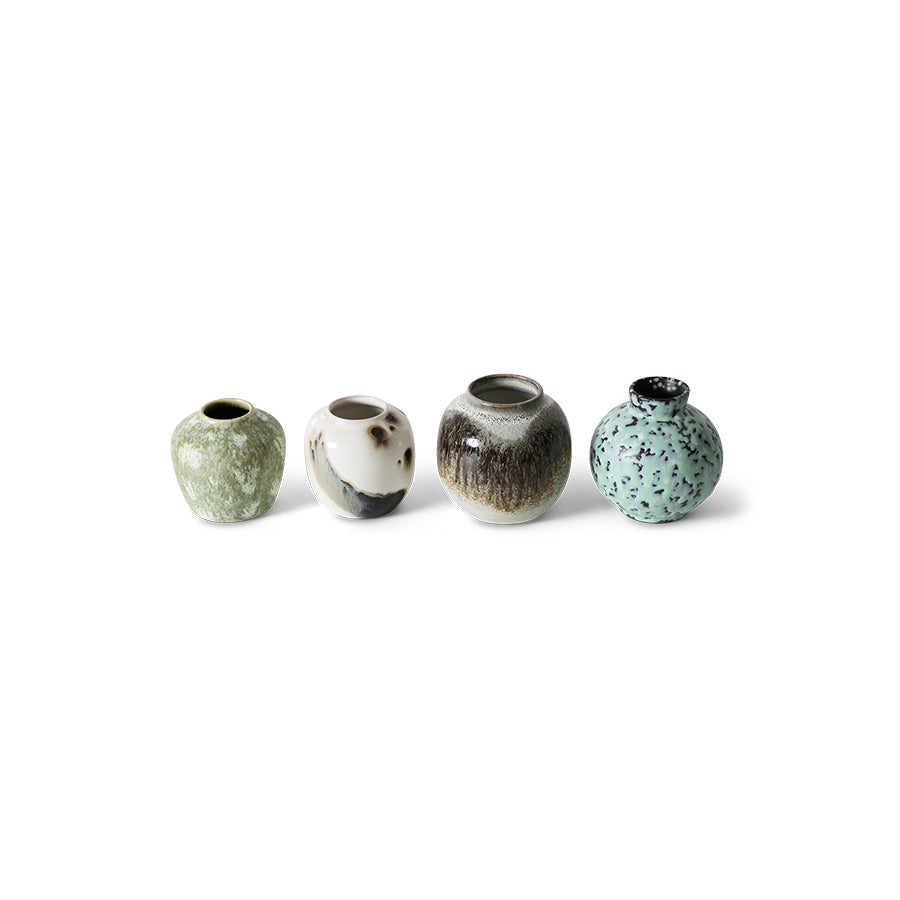 70's Ceramics Small Vases (set of 4) Canyon - LEEF mode en accessoires
