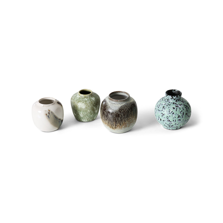 70's Ceramics Small Vases (set of 4) Canyon - LEEF mode en accessoires