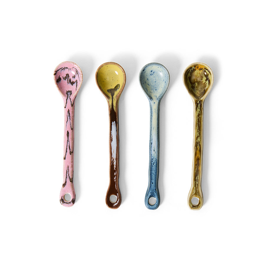 70's Ceramics Spoons M (4 stuks) Sketch - LEEF mode en accessoires