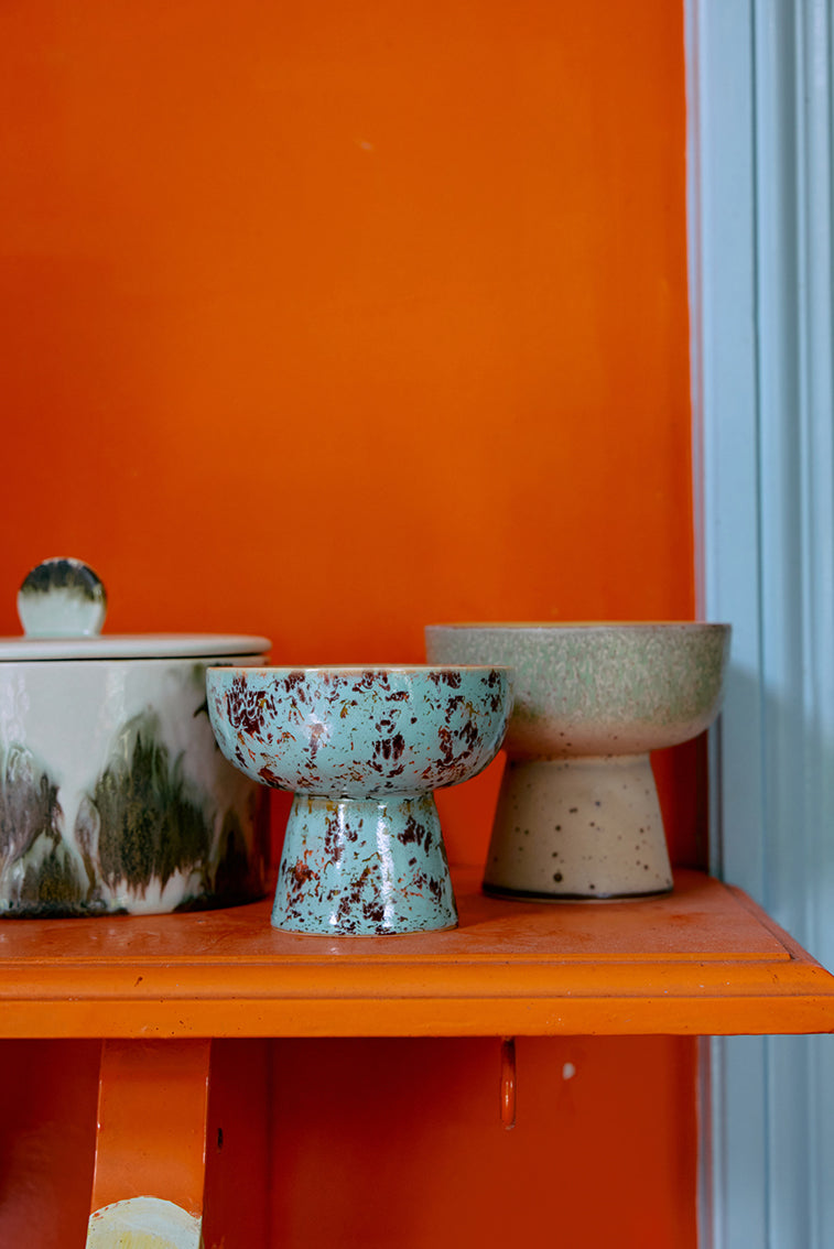 70's Ceramics Tapas Bowl on Base S Patina - LEEF mode en accessoires