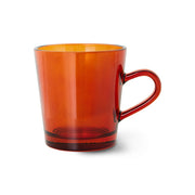 HKliving 70's glazen koffiekopjes in amberbruin, set van vintage geïnspireerde kopjes