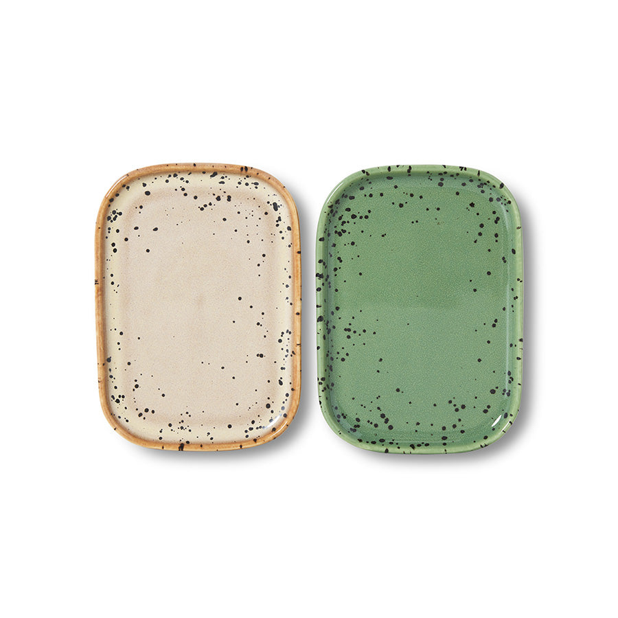 70s ceramics: small trays (set of 2) Crayon