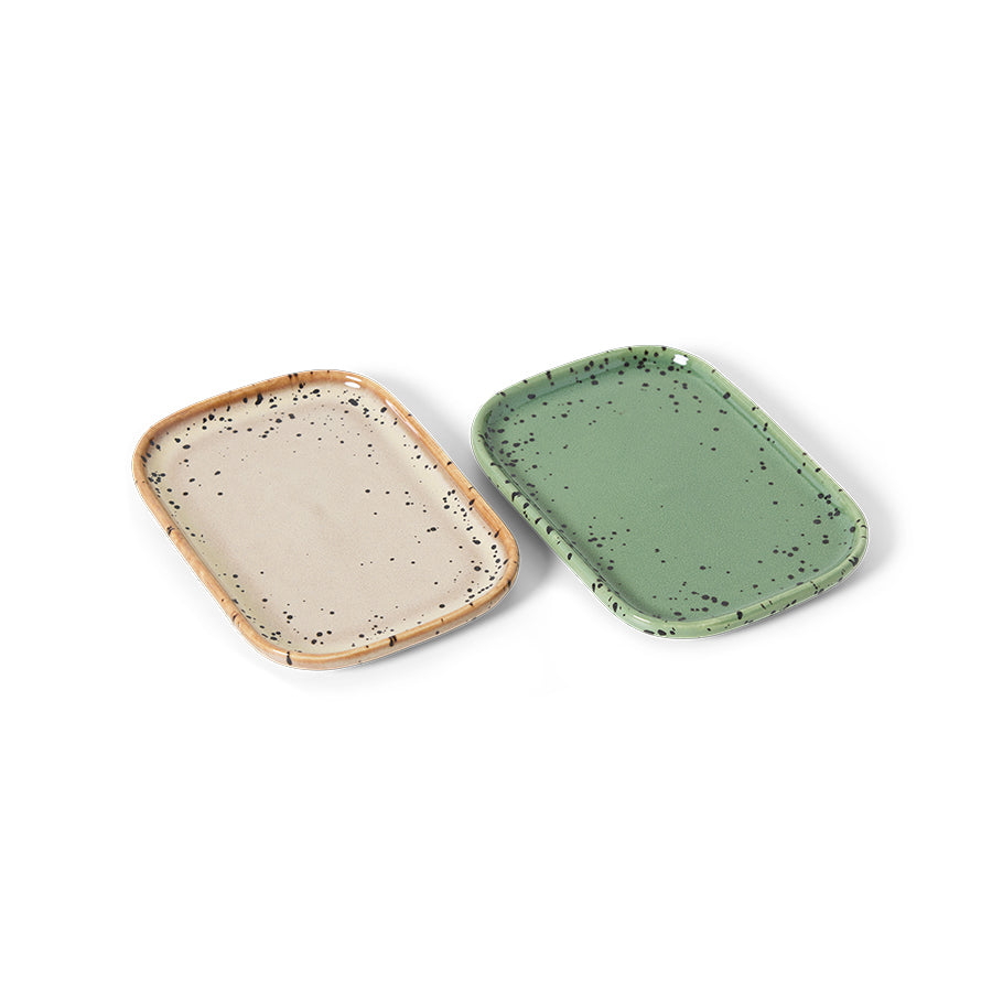 70s ceramics: small trays (set of 2) Crayon