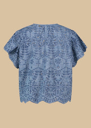 ALINNA BLOUSE 1256 Light Chambray - LEEF mode en accessoires