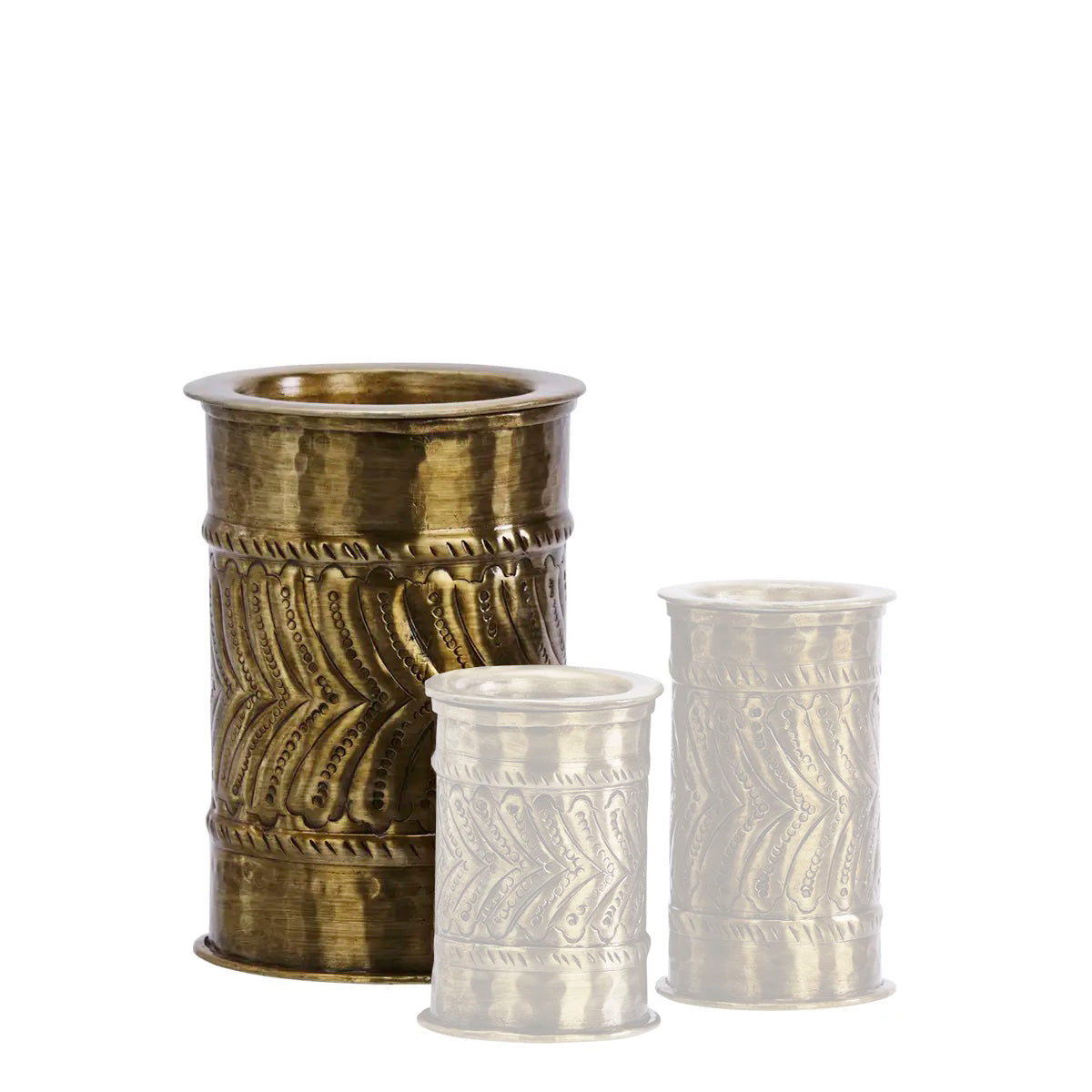 ALUMINIUM CANDLE STAND L Ant. Brass