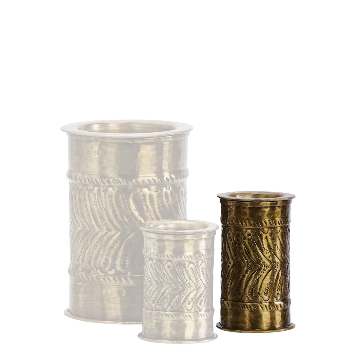 ALUMINIUM CANDLE STAND M Ant. Brass